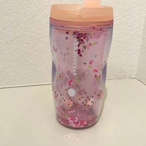 8oz Starbucks valentines limited edition shimmery heart flakes cup